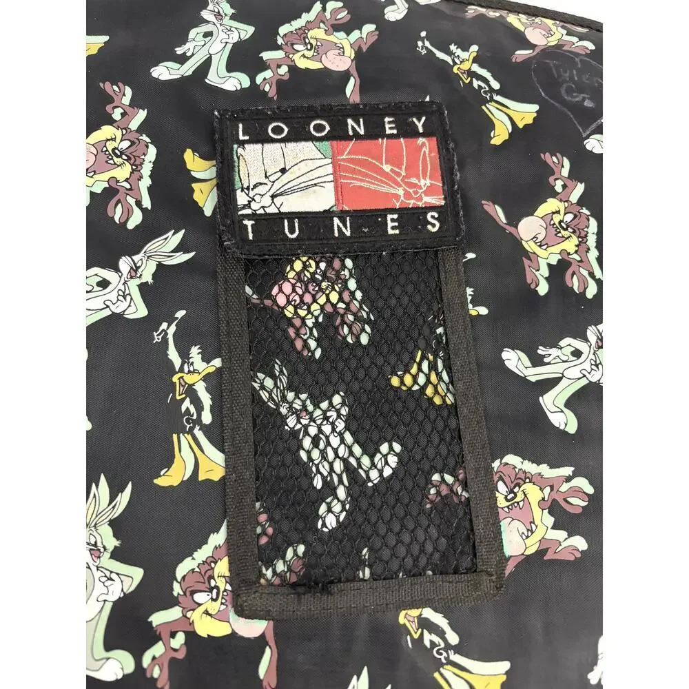 VTG Looney Tunes Binder Stuart Hall Black 3 Ring Bugs‎ Bunny Taz Daffy Duck 90s